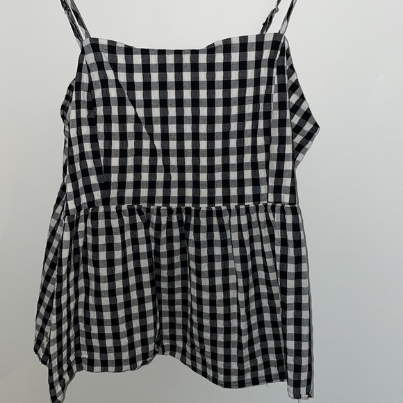 Plaid Gingham Peplum Tank Top - Picture 3 of 7